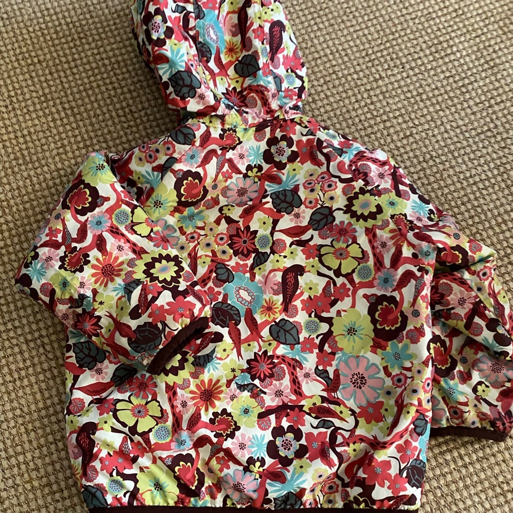 Patagonia Reversible Kids Quilted Jacket - Brown/floral 2T-4T - Picture 5 of 5
